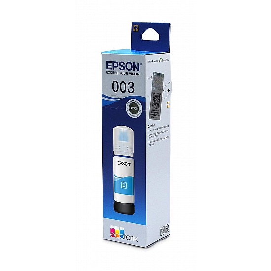 Epson 003 Ink Bottle (Cyan), Compatible with :L3110 /L3101/ L3150 / L4150 / L4160 / L6160 / L6170 / L6190 Printer Models