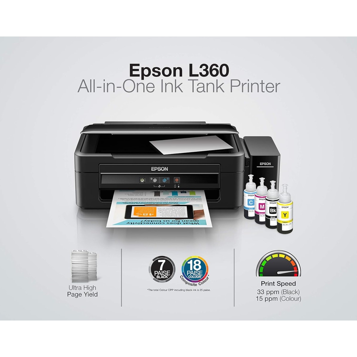 Epson L360 Multi-Function Ink Tank Colour Printer (Black) Epson L360 Multi-Function Ink Tank Colour Printer (Black)