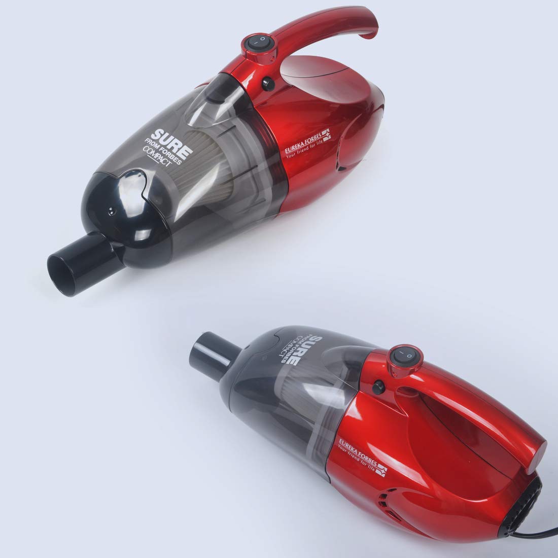 Eureka Forbes Compact 700 Watts Powerful Suction & Blower Vacuum Cleaner with Washable HEPA Filter & 6 Accessories,Compact,1 Year Warranty,Light Weight & Easy to use (Red & Black)