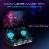 EvoFox Blizzard 2 Xtreme Laptop Cooling Pad | Dual Semiconductor Plates, 2x140 mm Fans, RGB Lighting, Digital Display & Roller Control, 5-Level Stand, USB Extender & Phone Holder, Upto 15” Laptops