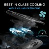 EvoFox Blizzard RGB Cooling Pad for Gaming Laptop with Transparent Upper Surface, 2 Large Fans, 8 Adjustable Angles, Edge RGB Lighting, Additional USB Port for Laptops up to 43.18 cm (17 inches) EvoFox Blizzard RGB Cooling Pad for Gaming Laptop with Transparent Upper Surface, 2 Large Fans, 8 Adjustable Angles, Edge RGB Lighting, Additional USB Port for Laptops up to 43.18 cm (17 inches)