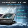 EvoFox Blizzard RGB Cooling Pad for Gaming Laptop with Transparent Upper Surface, 2 Large Fans, 8 Adjustable Angles, Edge RGB Lighting, Additional USB Port for Laptops up to 43.18 cm (17 inches) EvoFox Blizzard RGB Cooling Pad for Gaming Laptop with Transparent Upper Surface, 2 Large Fans, 8 Adjustable Angles, Edge RGB Lighting, Additional USB Port for Laptops up to 43.18 cm (17 inches)