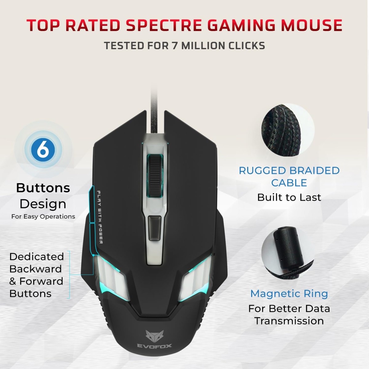 EvoFox Deathray V2 Gaming Keyboard and Mouse Combo | 6 Zone RGB Backlighting, 19 Anti Ghosting Keys, Membrane Keys, Ergonomic, Full-Size | 6 Buttons, 7 Color LED Lighting, Upto 3600DPI (Wired) EvoFox Deathray V2 Gaming Keyboard and Mouse Combo | 6 Zone RGB Backlighting, 19 Anti Ghosting Keys, Membrane Keys, Ergonomic, Full-Size | 6 Buttons, 7 Color LED Lighting, Upto 3600DPI (Wired)