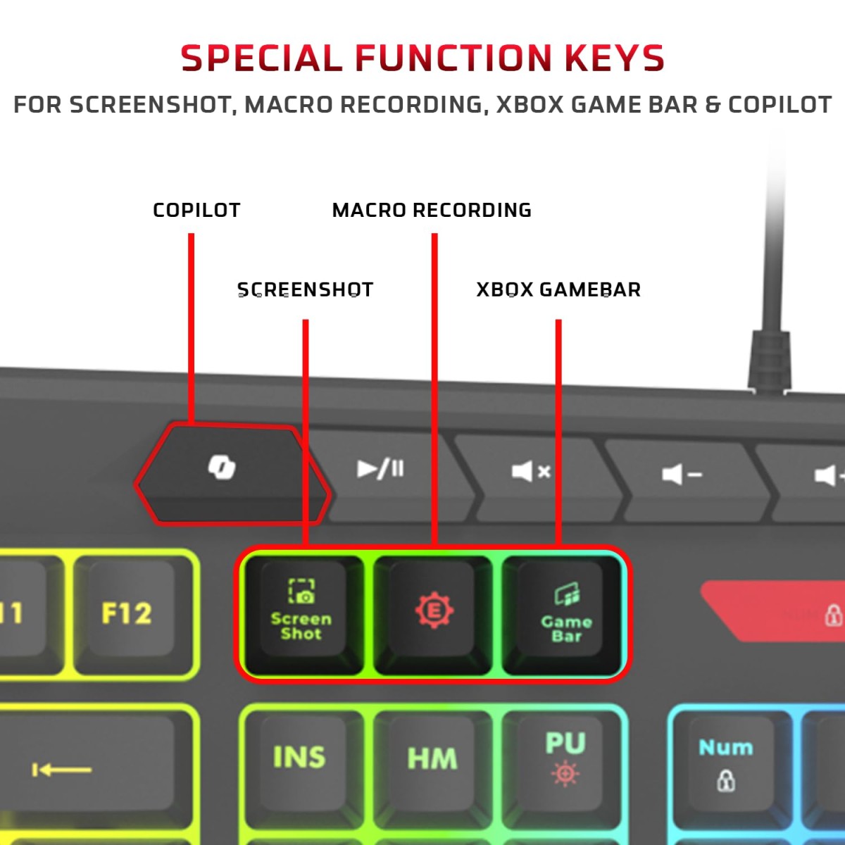 EvoFox Deathray v2 Pro Gaming Keyboard | Programmable Macro & Special Function Keys | 6 Zone RGB Backlighting | 19 Anti Ghosting Keys | Ergonomic Full Size Layout, Membrane Keys | Wired - Black EvoFox Deathray v2 Pro Gaming Keyboard | Programmable Macro & Special Function Keys | 6 Zone RGB Backlighting | 19 Anti Ghosting Keys | Ergonomic Full Size Layout, Membrane Keys | Wired - Black