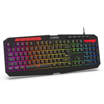 EvoFox Deathray v2 Pro Gaming Keyboard | Programmable Macro & Special Function Keys | 6 Zone RGB Backlighting | 19 Anti Ghosting Keys | Ergonomic Full Size Layout, Membrane Keys | Wired - Black EvoFox Deathray v2 Pro Gaming Keyboard | Programmable Macro & Special Function Keys | 6 Zone RGB Backlighting | 19 Anti Ghosting Keys | Ergonomic Full Size Layout, Membrane Keys | Wired - Black