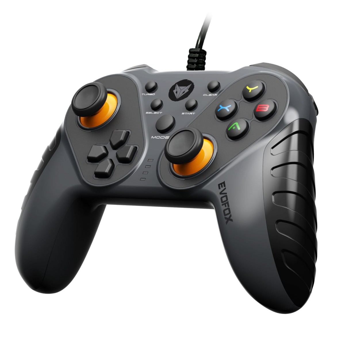 EvoFox Elite Ops Wireless Gamepad for Google/Android TV, 8+ Hrs Play, Zero Lag (12ft), USB Extender Included, Dusk Grey