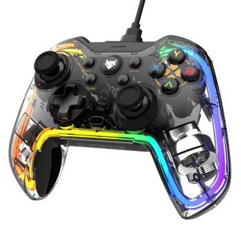 EvoFox Elite X RGB Wired Gaming Controller for PC with 2 Programmable Macro Back Buttons, Adjustable Dual Vibration Motors,Turbo Mode,Analog Triggers, High Precision joysticks,Low Latency Plug and Play,Translucent Shell Gamepad for pc EvoFox Elite X RGB Wired Gaming Controller for PC with 2 Programmable Macro Back Buttons, Adjustable Dual Vibration Motors,Turbo Mode,Analog Triggers, High Precision joysticks,Low Latency Plug and Play,Translucent Shell Gamepad for pc