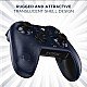 EvoFox Elite X Wireless Gamepad for PC with 2 Programmable Macro Back Buttons, Adjustable Dual Vibration Motors,Turbo Mode,Analog Triggers, High Precision joysticks,Low Latency Plug and Play,Free USB Extender,Translucent Shell Controller for pc (Blue)