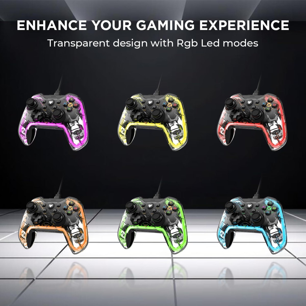 EvoFox Elite X Wireless Gamepad for PC, Macro Buttons, Adjustable Vibration, Turbo Mode, Analog Triggers, Low Latency, USB Extender, Blue Shell