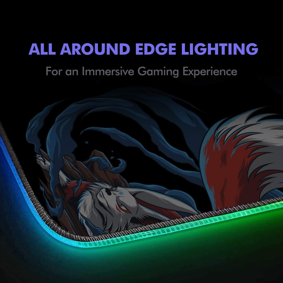 EvoFox Falcon LX35 Gaming Mouse Pad with 12 RGB Effects, Micro Textured Speed Surface, Non-Slip Rubber Base and Touch Controls