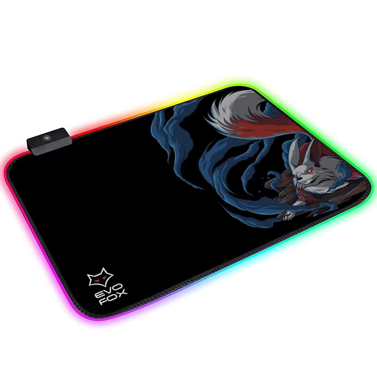 EvoFox Falcon LX35 Gaming Mouse Pad with 12 RGB Effects, Micro Textured Speed Surface, Non-Slip Rubber Base and Touch Controls