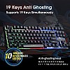 Evofox fireblade gaming wired keyboard with led backlit, 19 anti-ghosting keys and windows lock key tkl black