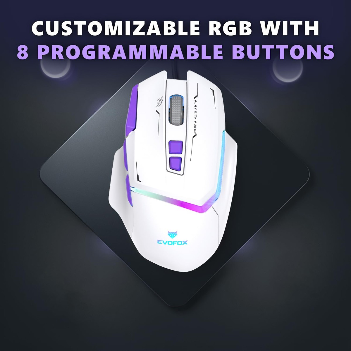 EvoFox Performance Series Banshee Rechargeable Wireless Gaming Mouse (2.4G+BT+Wired), Hyper Connect-Pixart3325 Sensor, Upto 1000Hz Polling Rate & 10000DPI,8 Programmable Buttons,Comprehensive Software EvoFox Performance Series Banshee Rechargeable Wireless Gaming Mouse (2.4G+BT+Wired), Hyper Connect-Pixart3325 Sensor, Upto 1000Hz Polling Rate & 10000DPI,8 Programmable Buttons,Comprehensive Software