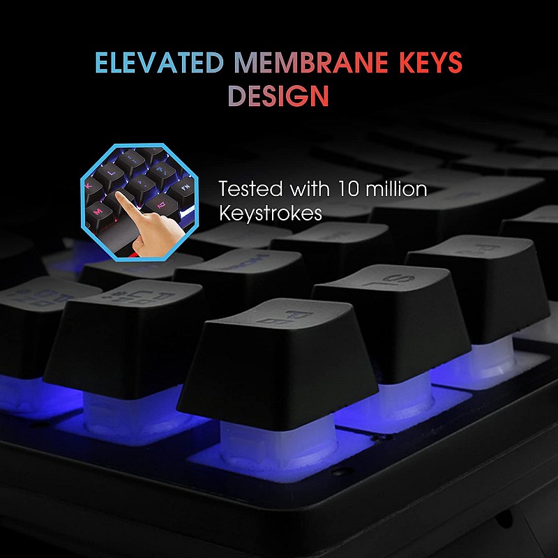 EvoFox X-Team Fireblade TKL Gaming Keyboard Combo with Breathing LED Effects 6 Button Spirit Mouse 