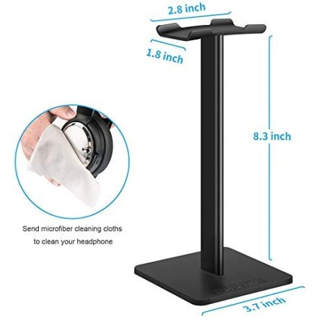 FACTOTECH Presents Aluminium Tabletop Headphone Stand (Black)