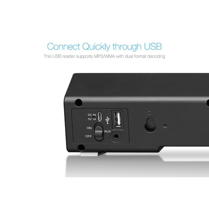 F&D 5W Wireless E200 Plus Sound Bar Speakers (Black)