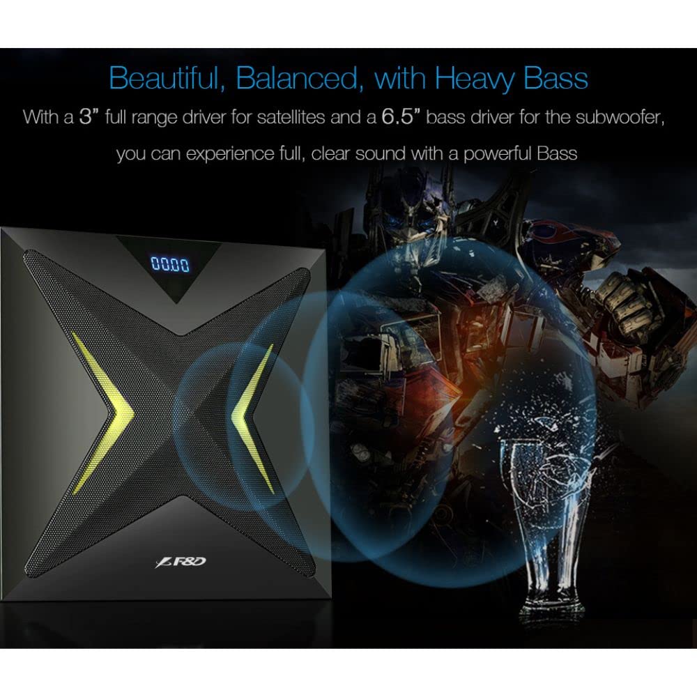 F&D F550X 2.1 Channel Multimedia Speaker (Black) | Wireless Bluetooth Speakers | Subwoofer Satellite Speaker/LED Display/USB/SD Card/NFC | Home Theatre | Speaker for Laptop, Pc & Mobile F&D F550X 2.1 Channel Multimedia Speaker (Black) | Wireless Bluetooth Speakers | Subwoofer Satellite Speaker/LED Display/USB/SD Card/NFC | Home Theatre | Speaker for Laptop, Pc & Mobile