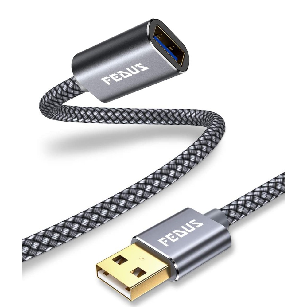 FEDUS USB 3.0 Extension Cable 4.9 Feet, Aluminum Alloy USB Cable Extender SuperSpeed USB 3.0 Type A Male to USB A Female Extension Cord for Printer