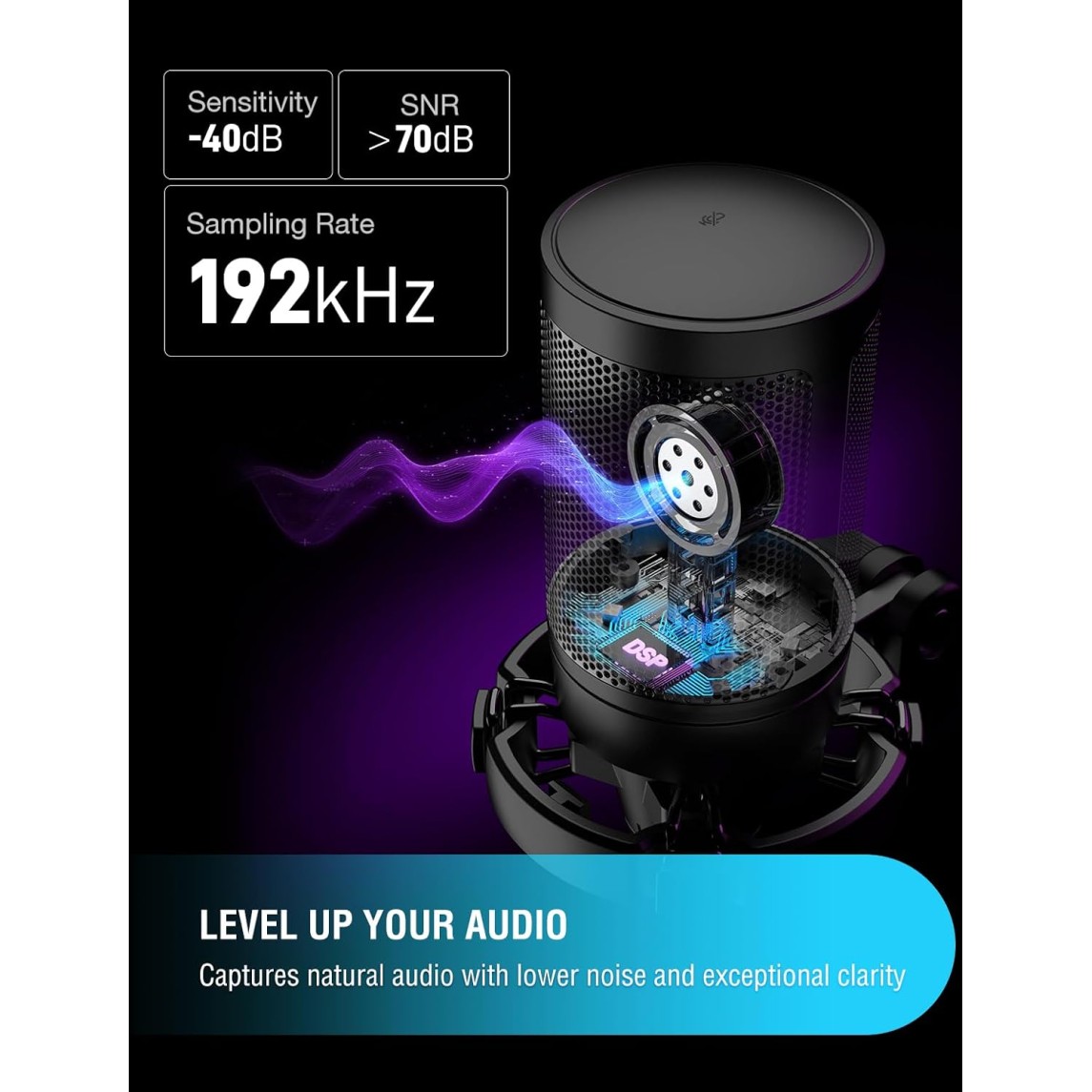 FIFINE A6V USB Gaming Condenser Microphone with RGB, Quick Mute, Pop Filter, Shock Mount & Gain Control – Ideal for PC, PS5, Streaming, Discord, Twitch, Podcasts & Videos|Black FIFINE A6V USB Gaming Condenser Microphone with RGB, Quick Mute, Pop Filter, Shock Mount & Gain Control – Ideal for PC, PS5, Streaming, Discord, Twitch, Podcasts & Videos|Black