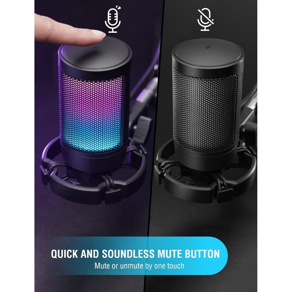 FIFINE A6V USB Gaming Condenser Microphone with RGB, Quick Mute, Pop Filter, Shock Mount & Gain Control – Ideal for PC, PS5, Streaming, Discord, Twitch, Podcasts & Videos|Black FIFINE A6V USB Gaming Condenser Microphone with RGB, Quick Mute, Pop Filter, Shock Mount & Gain Control – Ideal for PC, PS5, Streaming, Discord, Twitch, Podcasts & Videos|Black