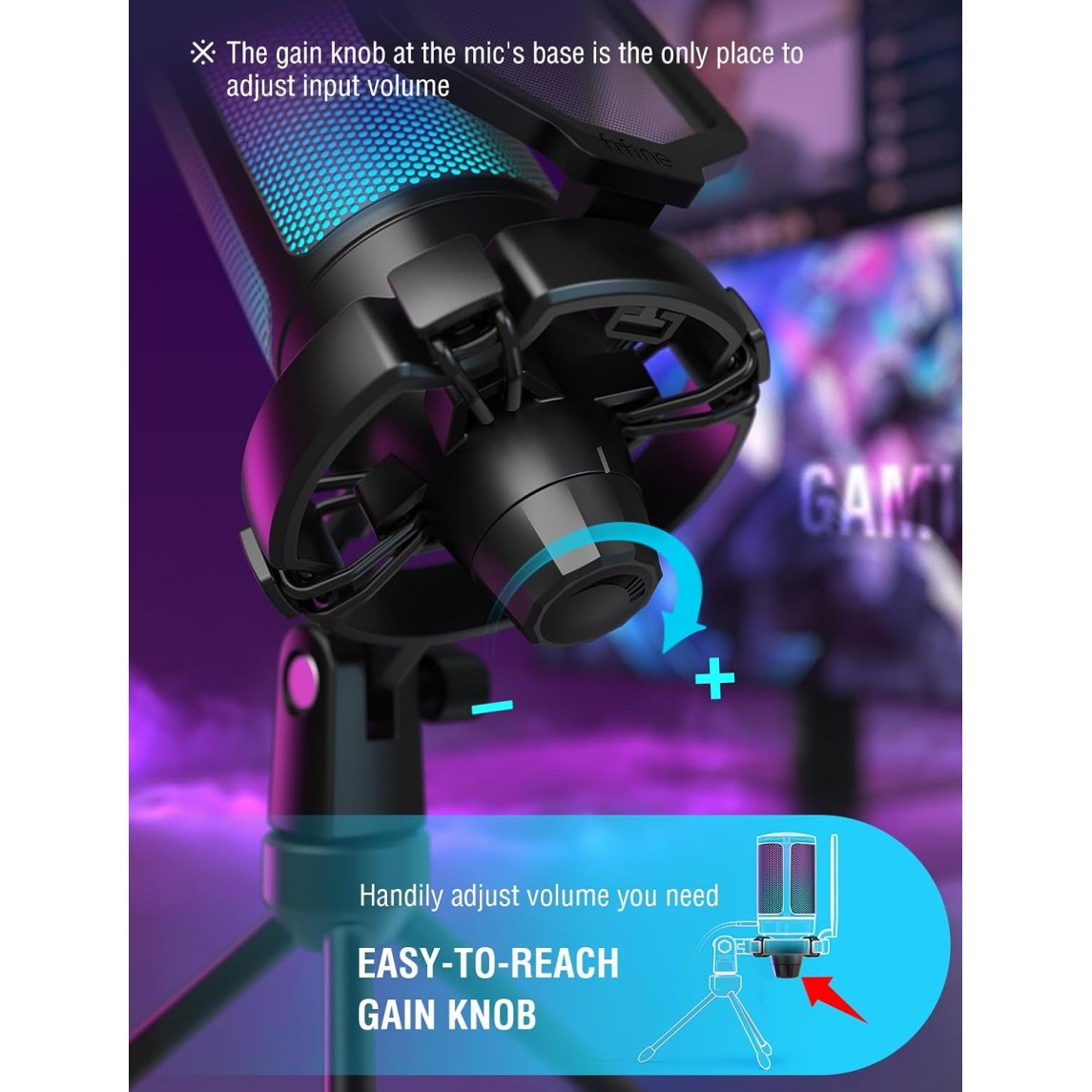 FIFINE A6V USB Gaming Condenser Microphone with RGB, Quick Mute, Pop Filter, Shock Mount & Gain Control – Ideal for PC, PS5, Streaming, Discord, Twitch, Podcasts & Videos|Black FIFINE A6V USB Gaming Condenser Microphone with RGB, Quick Mute, Pop Filter, Shock Mount & Gain Control – Ideal for PC, PS5, Streaming, Discord, Twitch, Podcasts & Videos|Black