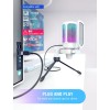 FIFINE AmpliGame A6V USB Microphone, PC Gaming Recording Desktop Laptop Mic, RGB Streaming Podcasting Condenser Mic for Online Game, Vocal, with Mute Button, Gain Knob, Tripod Stand- White FIFINE AmpliGame A6V USB Microphone, PC Gaming Recording Desktop Laptop Mic, RGB Streaming Podcasting Condenser Mic for Online Game, Vocal, with Mute Button, Gain Knob, Tripod Stand- White