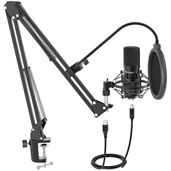 FIFINE T730 USB Microphone Kit with 16mm Capsule, Arm Stand, Shock Mount, Pop Filter for for Windows PC, Laptop, MAC, PS4 with Cardioid Pattern for Voice Recording, Podcast, YouTube Videos