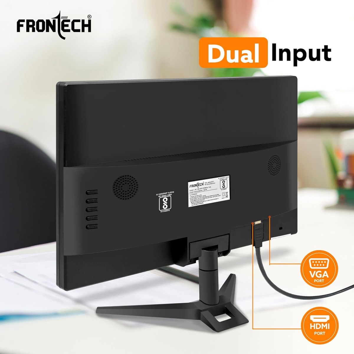 FRONTECH 19 Inch (48.25 Cm) LED Monitor with Supporting HDMI & VGA Input, HD 1440x900 Pixels, 16:10 Aspect Ratio, Slim Design & Wall Mountable, Black (MON-0071) FRONTECH 19 Inch (48.25 Cm) LED Monitor with Supporting HDMI & VGA Input, HD 1440x900 Pixels, 16:10 Aspect Ratio, Slim Design & Wall Mountable, Black (MON-0071)