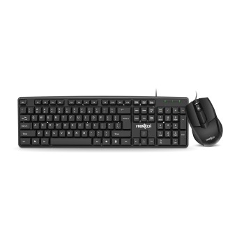 FRONTECH Wired Keyboard and Mouse Combo | Membrane Keys with Retractable Stands | USB Plug & Play | Ergonomic & Comfortable Design  (1692, Black)