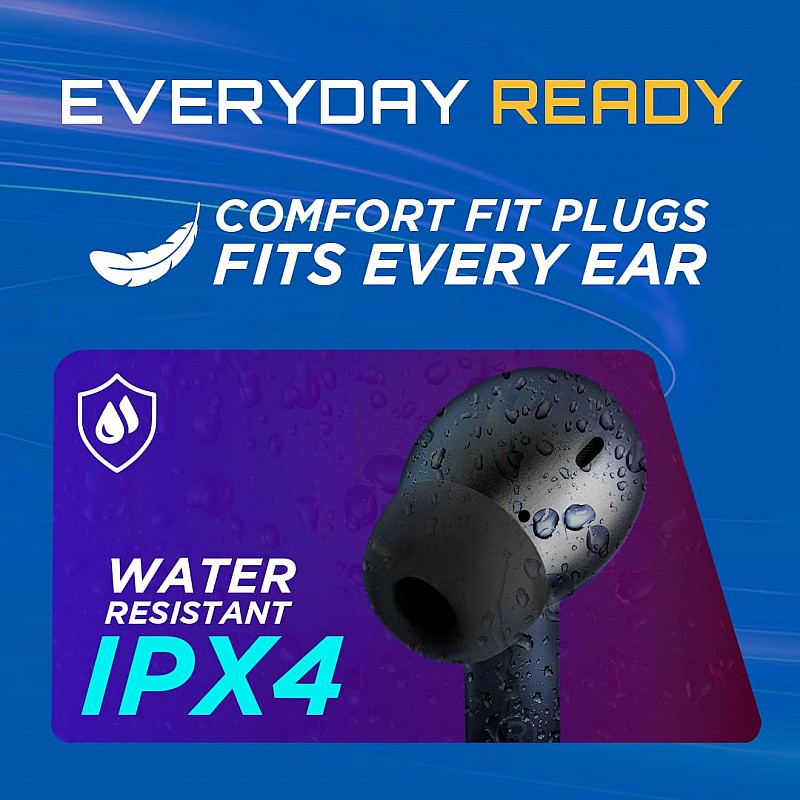 Fastrack Fpods(New Launch) FX100 Bluetooth TWS In-Ear Earbuds with 40 Hrs Playtime|BT V5.3|13mm Extra Deep Bass Drivers|Quad Mic ENC for Clear Calls|Ultra Low 50ms Latency Gaming Mode|NitroFast Charge