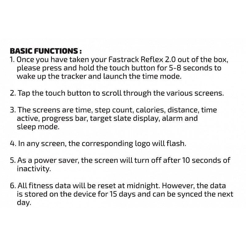 Fastrack reflex 2.0 Uni-sex activity tracker - Calorie counter, Call and message notifications and up to 10 Day battery Life - SWD90059PP05 / SWD90059PP05 (Black)/SWD90059PP05