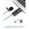 Fifine K053 USB Lavalier Cardioid Condenser Microphone with Clip-on and Sound Card for PC and MAC