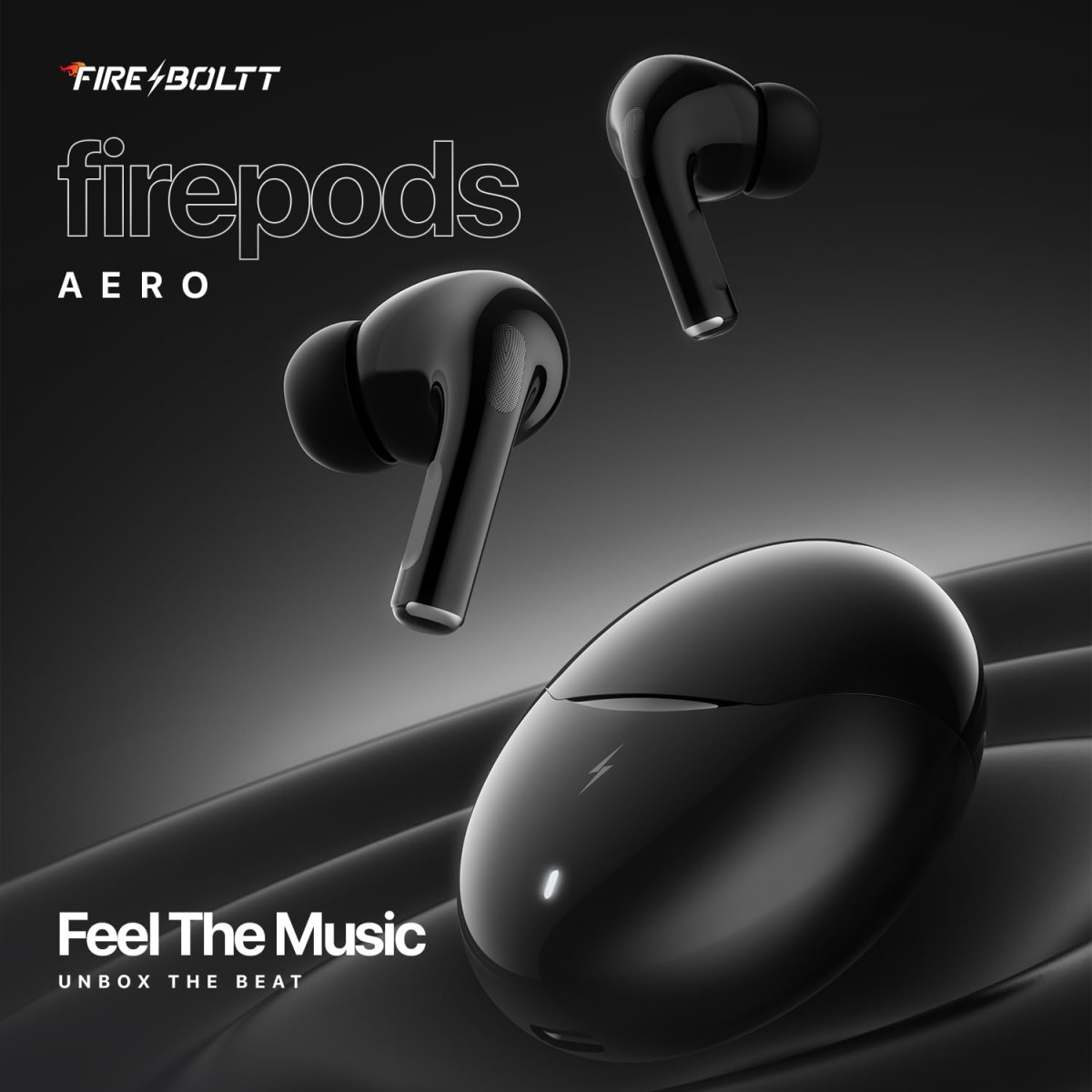 Fire-Boltt Aero TWS Earbuds Custom EQ, Wireless Bluetooth 5.4, Music & App Support, 50H Playtime, Fast Charging Black