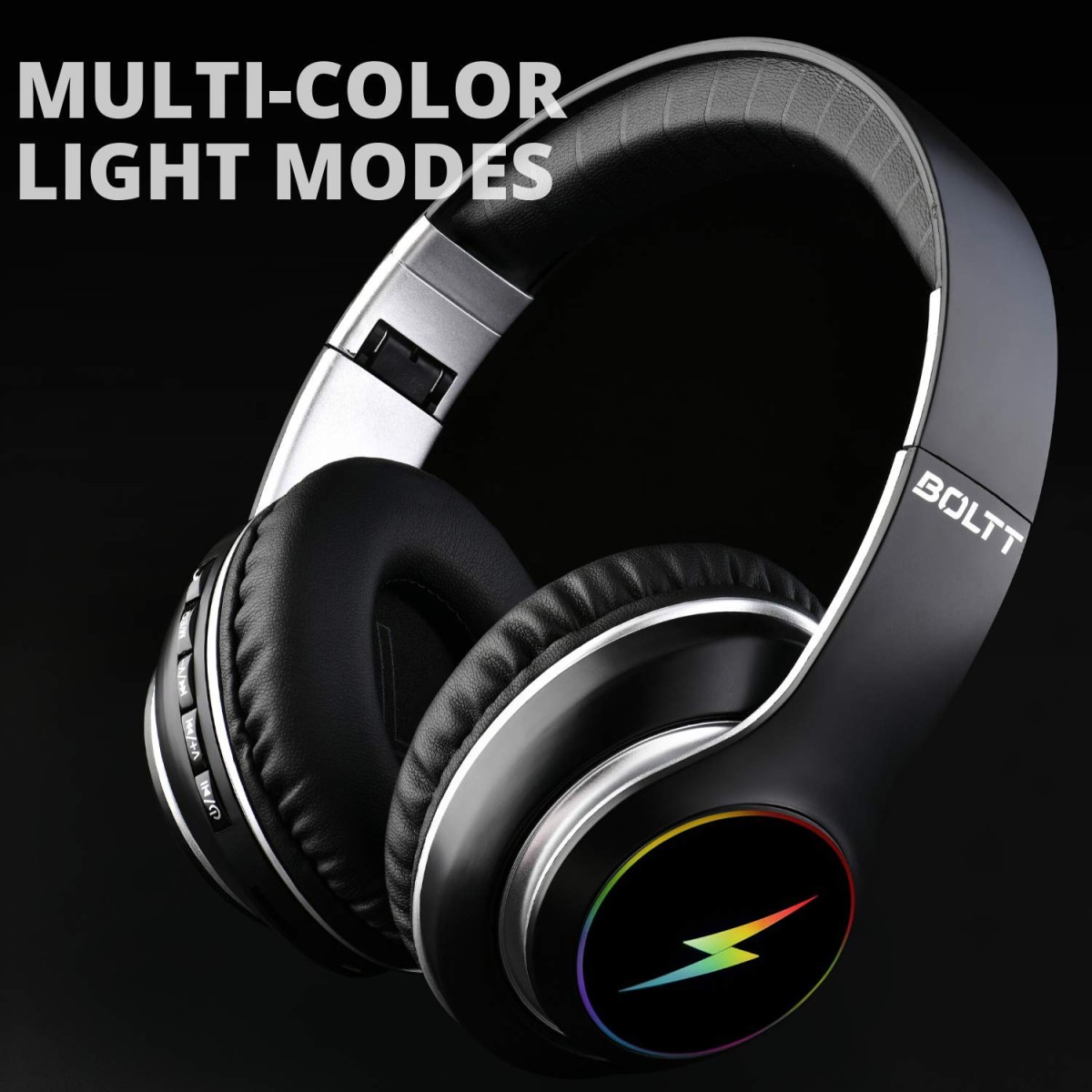 Fire-Boltt Blast 1200 On-Ear Bluetooth Headphones with Glow Lights, 20H Playtime, 1000mAh Battery and Shocking Bass and Built in Mic Fire-Boltt Blast 1200 On-Ear Bluetooth Headphones with Glow Lights, 20H Playtime, 1000mAh Battery and Shocking Bass and Built in Mic