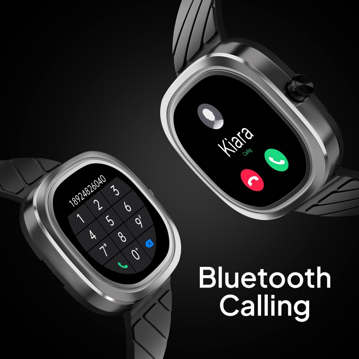 Fire-Boltt Collide 1.32" Display Smartwatch, Bluetooth Calling with Body Shielding Metal Paint, Single BT Connection, BT 2.0 Ultra Low Power Consumption, SpO2 (Silver Black)