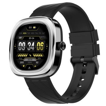 Fire-Boltt Collide 1.32" Display Smartwatch, Bluetooth Calling with Body Shielding Metal Paint, Single BT Connection, BT 2.0 Ultra Low Power Consumption, SpO2 (Silver Black)