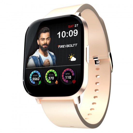 Fire-Boltt Ninja 2 Max 1.5 inches(3.9cm) Full Touch,SpO2,Heart Rate Tracking 20 Sports Mode Sleep Monitor,IP68 (Rose Gold, L)