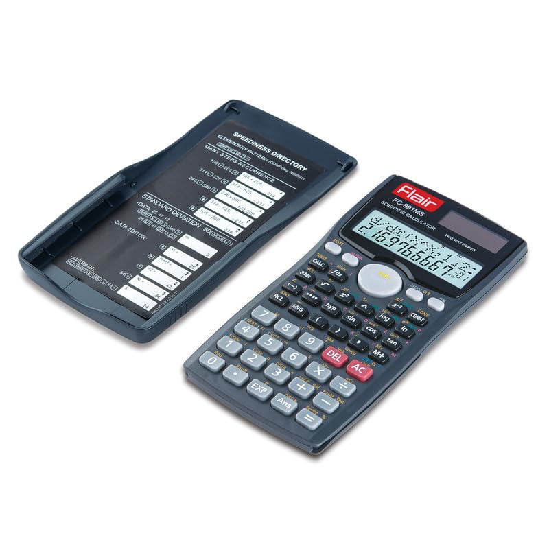 Flair FC-991 MS Scientific Calculator | 401 Functions with 40 Scientific Calculations | Two Line Display | Matrix & Vector Calculations | Two Way Power | 10 + 2 Digits Calculator | Black, Pack of 1 Flair FC-991 MS Scientific Calculator | 401 Functions with 40 Scientific Calculations | Two Line Display | Matrix & Vector Calculations | Two Way Power | 10 + 2 Digits Calculator | Black, Pack of 1