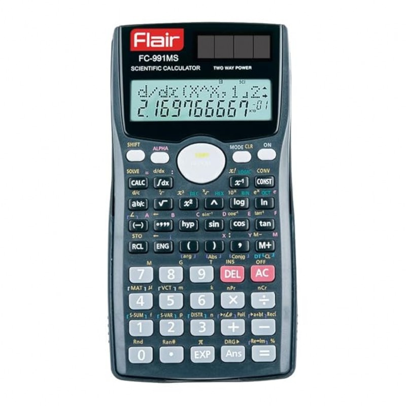 Flair FC-991 MS Scientific Calculator | 401 Functions with 40 Scientific Calculations | Two Line Display | Matrix & Vector Calculations | Two Way Power | 10 + 2 Digits Calculator | Black, Pack of 1 Flair FC-991 MS Scientific Calculator | 401 Functions with 40 Scientific Calculations | Two Line Display | Matrix & Vector Calculations | Two Way Power | 10 + 2 Digits Calculator | Black, Pack of 1