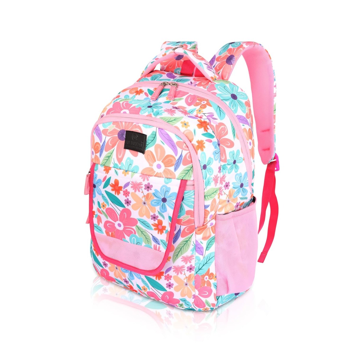 Spring Floral Printed School 32 L बैकपैक (गुलाबी)