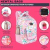 Spring Floral Printed School 32 L बैकपैक (गुलाबी)