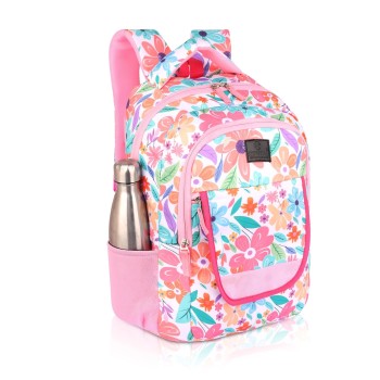 Spring Floral Printed School 32 L बैकपैक (गुलाबी)