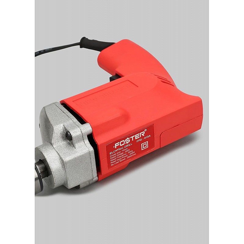 Foster FPD-010A 10 millimeters Chuck Size 400-Watt Pistol Grip Drill Machine for Home,red