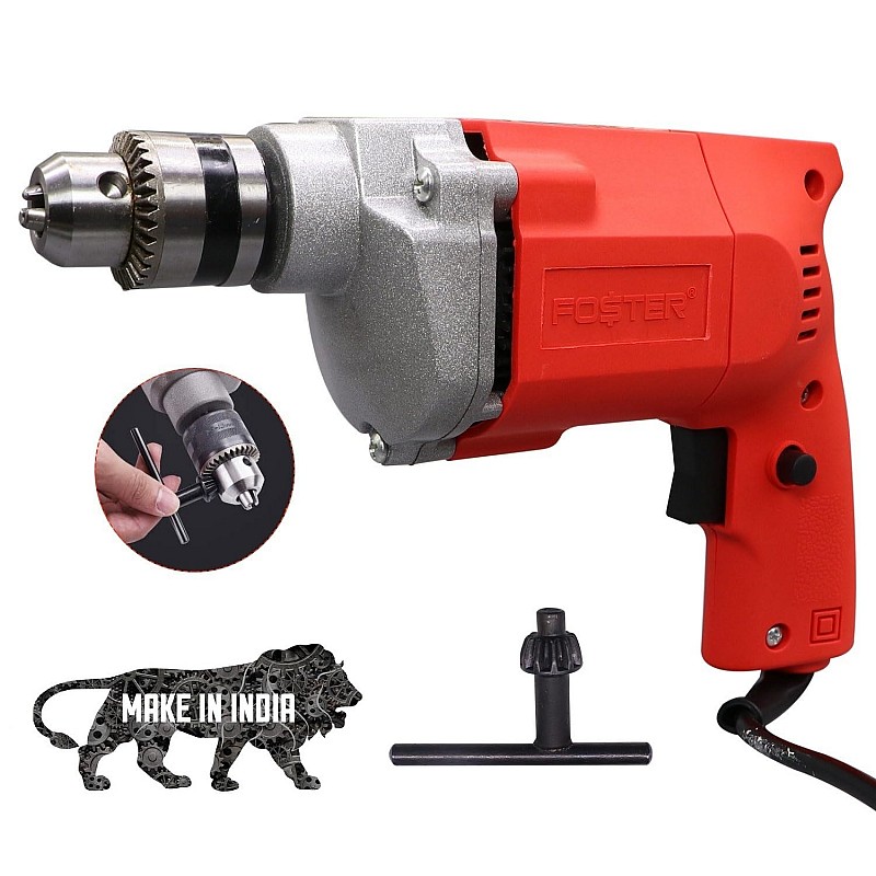 Foster FPD-010A 10 millimeters Chuck Size 400-Watt Pistol Grip Drill Machine for Home,red