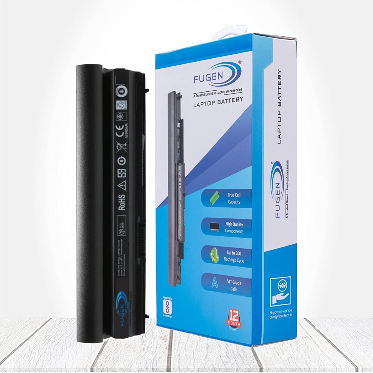 Fugen 6 Cell Laptop Battery for de-ll Latitude E6120, E6220, E6230, E6320, E6320 XFR, E6330, E6430S, 09K6P Black
