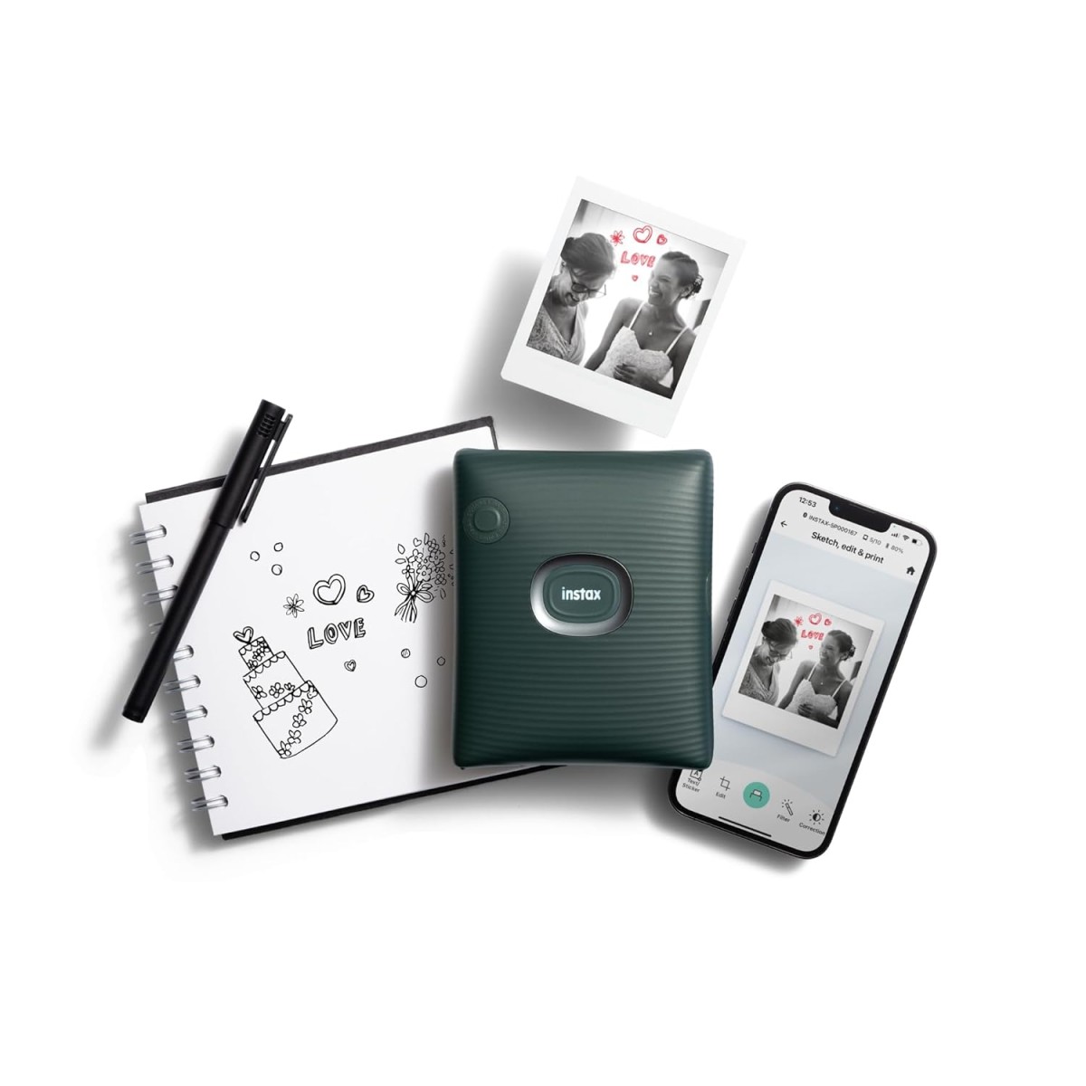 Fujifilm Instax Square Link Smartphone Instant Photo Printer - Green