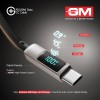 G+ PD 100W Data CC Cable,Type-C to Type-C Fast Charging Cord | LED Digital Display of Power Output and Tough Fiber Braided Cord