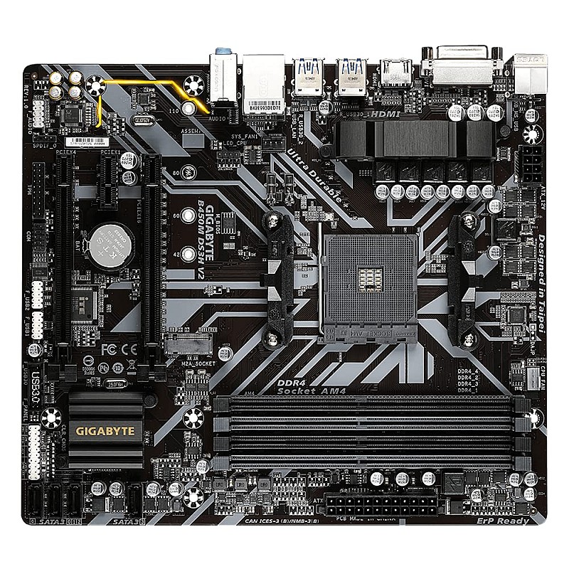 GIGABYTE AMD B450M DS3H V2 Ultra Durable Motherboard with Digital VRM Solution GIGABYTE Gaming LAN and Bandwidth Management Motherboard