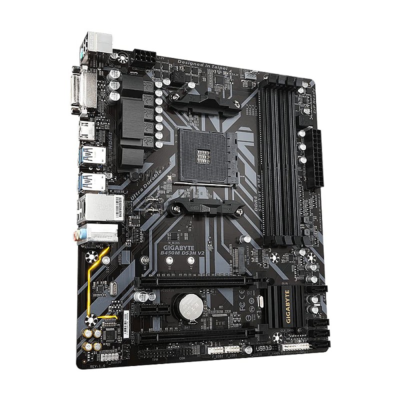 GIGABYTE AMD B450M DS3H V2 Ultra Durable Motherboard with Digital VRM Solution GIGABYTE Gaming LAN and Bandwidth Management Motherboard