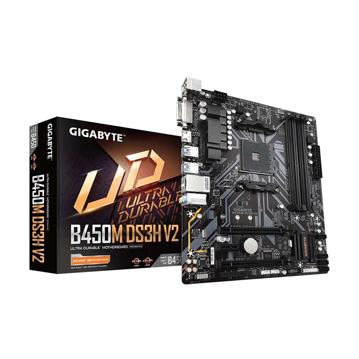 GIGABYTE AMD B450M DS3H V2 Ultra Durable Motherboard with Digital VRM Solution GIGABYTE Gaming LAN and Bandwidth Management Motherboard GIGABYTE AMD B450M DS3H V2 Ultra Durable Motherboard with Digital VRM Solution GIGABYTE Gaming LAN and Bandwidth Management Motherboard